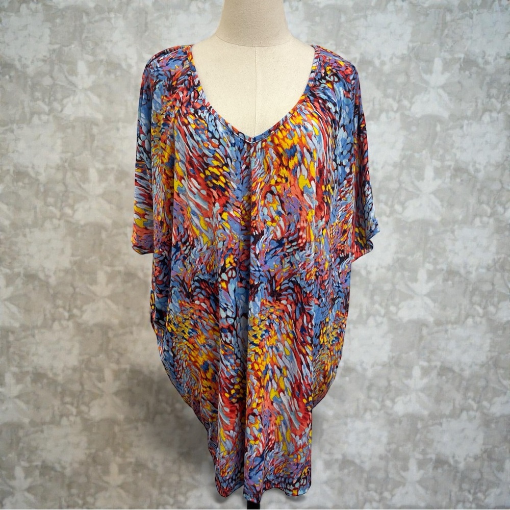 **LIKE NEW** BE STAGE Kimono blouse  Vibrant Multicolor